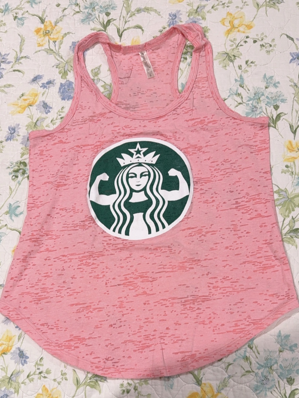 Pink Graphic Tank with Green Logo